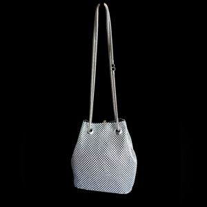 Women’s Silver Mesh Drawstring Shoulder Bag